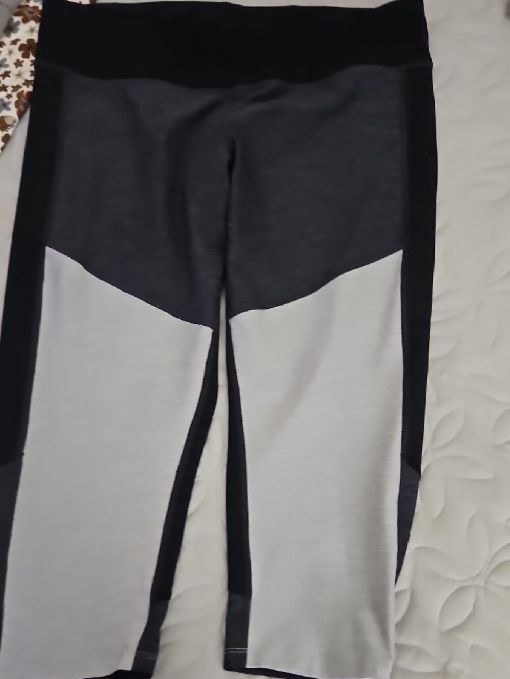 Champion Black and Gray Athletic Capris with White Logo